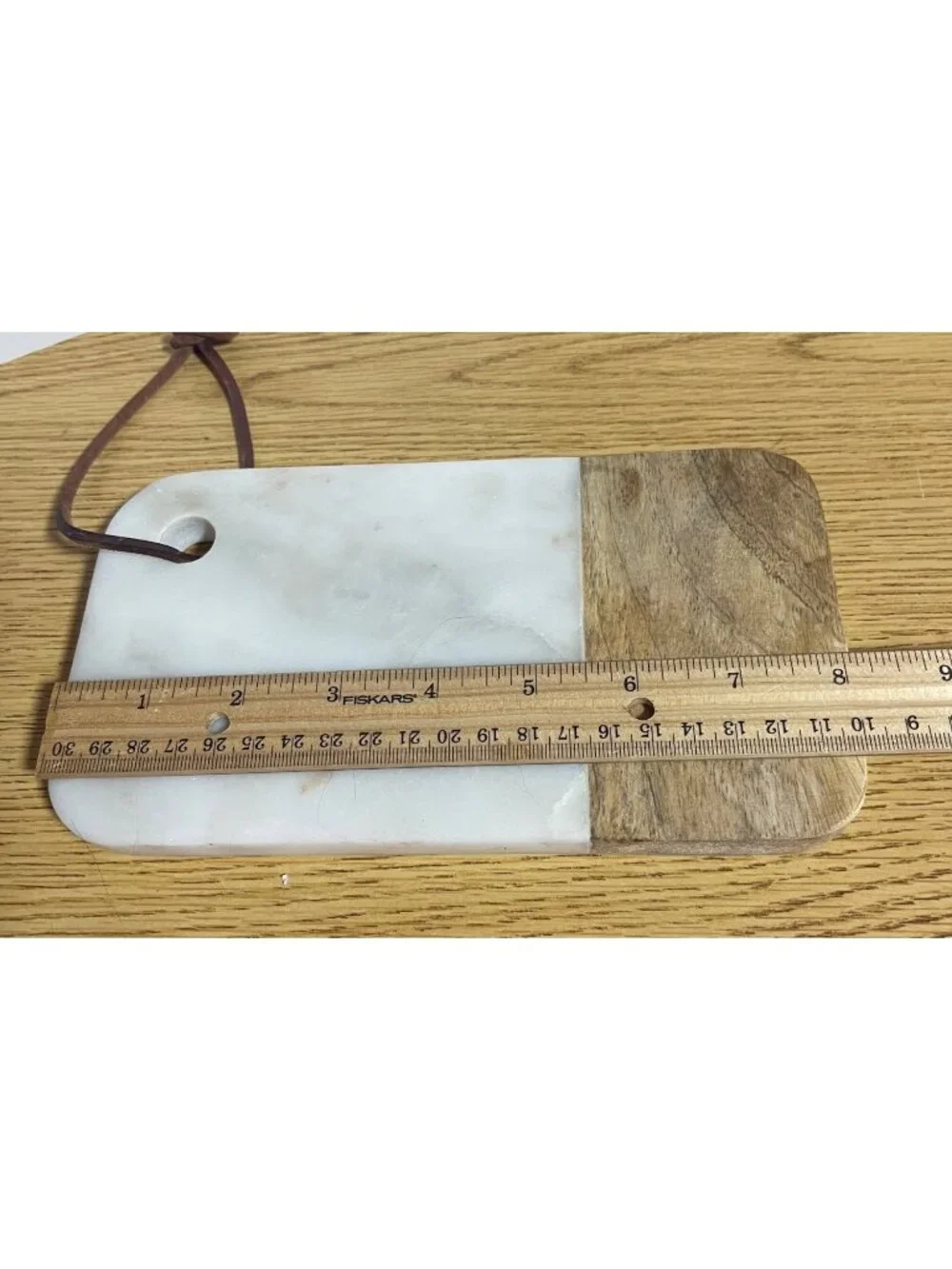 Marble & Wood Cutting Board With Leather Loop 8
